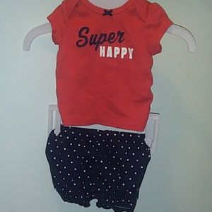 Carter's heart super happy outfit bubble shorts